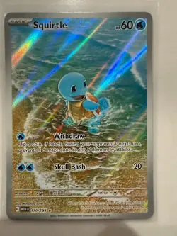 Pokemon TCG Squirtle 170/165 Scarlet & Violet 151 Illustration Rare Holo Card NM - Image 1