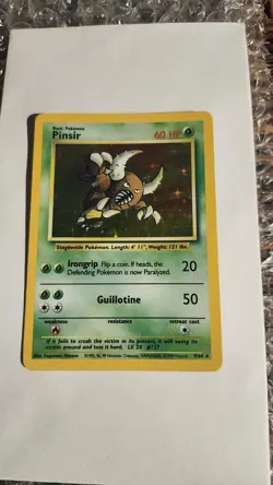Pokemon Pinsir Card 9/64 Jungle Holo Rare No Symbol Misprint Error - Image 1