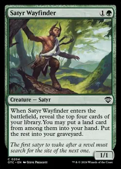 (x4) Satyr Wayfinder 0204 Playset Common Thunder Junction Commander MTG NM - Image 1
