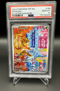 2024 POKEMON TEF EN-TEMPORAL FORCES ILLUSTRATION RARE #165 DEERLING PSA 10 - Image 1
