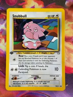 Snubbull 74/111 NM 1st Edition Neo Genesis 2000 Pokemon TCG - Image 1