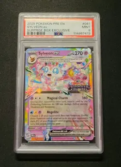 Sylveon EX Prismatic Evolutions 041 Surprise Box Stamp PSA 9 Pokemon Stamped - Image 1