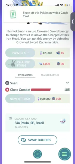 Pokemon Go Shiny Legendary Zacian ( High CP ) - Image 2