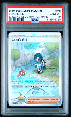PSA 10 LANA'S AID 219 SPECIAL ILLUSTRATION RARE 2024 POKEMON TWILIGHT MASQUERADE - Image 1