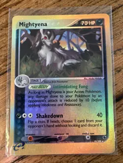 Pokemon TCG Mightyena 10/109 EX Ruby & Sapphire Reverse Holo Rare MP - Image 1