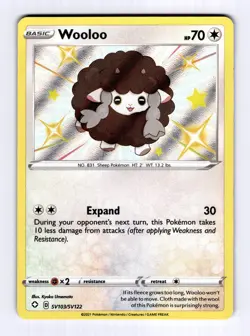 Wooloo Shining Fates: Shiny Vault #SV103 (2020) Holo NM Pokemon - Image 1
