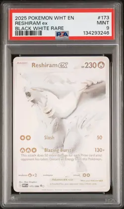 Reshiram Ex 173 Pokemon Wht En-White Flare NM PSA 9 - Image 1