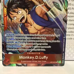 ONE PIECE Monkey D. Luffy (Alt Art) OP14-013 SR The Azure Sea's Seven - Image 2