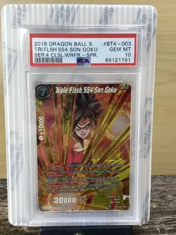 PSA 10 Dragon Ball Super Card Game Triple Flash SS4 Son Goku SPR BT4-003 - Image 1