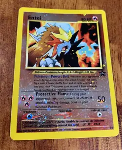 Entei 34 Black Star Movie Promo Reverse Holo Pokemon Card - Image 1