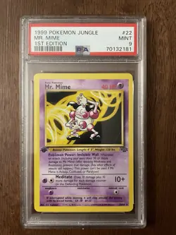 1999 Pokemon Mr. Mime #22/64 Collectible Card Non Holo PSA 9 - Image 1
