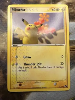 Pikachu 16/17 Pokemon TCG Card POP Series 2 LP Common Yuka Morii FREE SHIPPING - Image 1