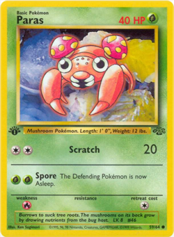 Paras 59/64 Jungle 1st Edition Rare Vintage Pokemon Card - Image 1