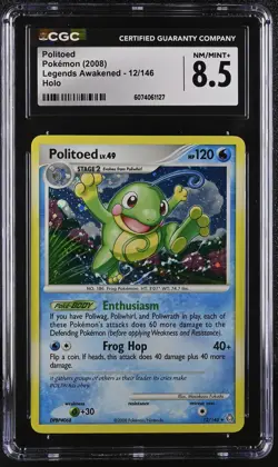 CGC 8.5 Politoed 2008 Legends Awakened 12/146 Holo Pokemon Card - Image 1