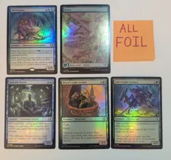 Magic the Gathering Foil Wistfullness and 4 other Lorwyn Green/Blue foils. - Image 1