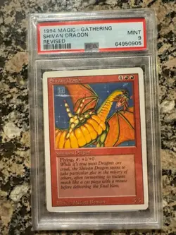 MTG Shivan Dragon Revised PSA 9 - Image 1