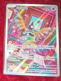Sigilyph 121/086 WHITE FLARE Illustration Rare Scarlet & Violet era Pokemon Card - Image 1