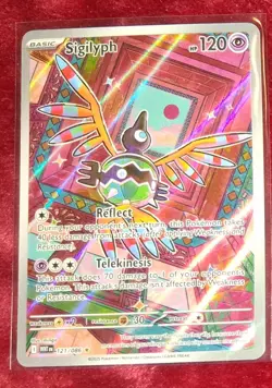 Sigilyph 121/086 WHITE FLARE Illustration Rare Scarlet & Violet era Pokemon Card - Image 2