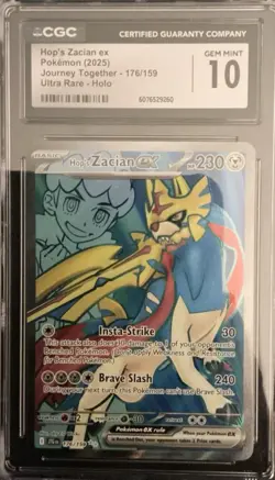 Hop's Zacian Ex 176/159 Pokemon Journey Together Ultra Rare CGC Gem Mint 10 - Image 1