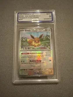 AGS mint 9 Eevee 074/131 Master Ball Reverse Holo | Pokemon Prismatic Evolutions - Image 1