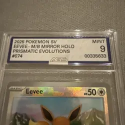 AGS mint 9 Eevee 074/131 Master Ball Reverse Holo | Pokemon Prismatic Evolutions - Image 2