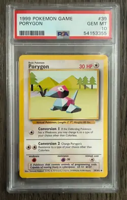 PSA 10 Gem Mint - Porygon 39/102 - Base Set Unlimited Uncommon Pokemon - Image 1