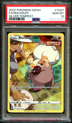 Pokemon Silver Tempest Rockruff TG07 PSA 10 - Image 1