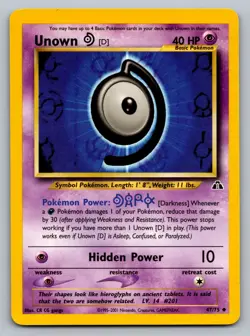 Pokemon TCG Neo Discovery Unown [D] 47/75 - Image 1