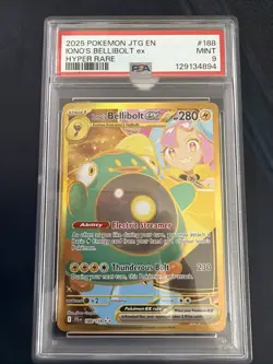 2025 POKEMON JTG EN IONO’S BELLIBOLT EX HYPER RARE #188 MINT9 #129134894 - Image 1