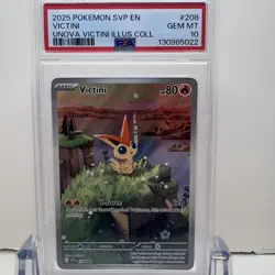 2025 Pokemon SVP EN-SV Black Star Promo - Victini #208 Unova Collection - PSA 10 - Image 1