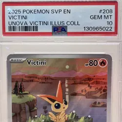 2025 Pokemon SVP EN-SV Black Star Promo - Victini #208 Unova Collection - PSA 10 - Image 2
