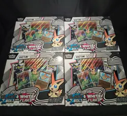 Pokemon Black Bolt & White Flare Victini Illustration Collection Box - Lot of 4 - Image 1