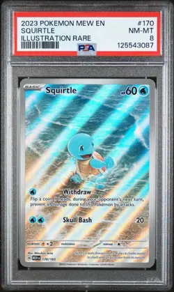 2023 POKEMON MEW EN 151 SQUIRTLE #170 ILLUSTRATION RARE PSA 8 NM-MT - Image 2
