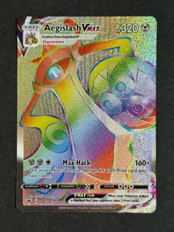 Aegislash VMAX 190/185 Rainbow Secret Rare Vivid Voltage Pokemon TCG NM/MINT - Image 1