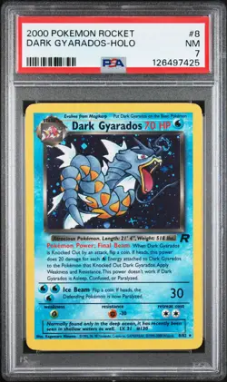 2000 POKEMON ROCKET #8 DARK GYARADOS-HOLO PSA 7 - Image 1