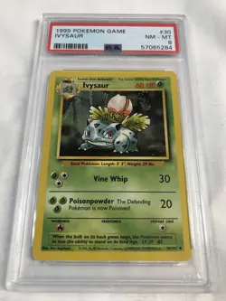 1999 POKEMON #30 IVYSAUR BASE SET UNLIMITED NM-MT PSA 8 - Image 1