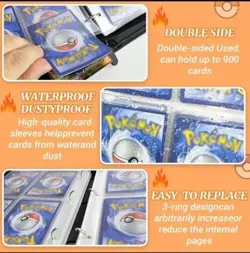 Card Binder Pokemon Cards Binder Holder Fits 400 Cards w/ 50 Removable Sleeves - Image 4