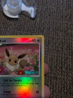 Pokemon Eevee TCG Stamped Reverse Holo 62/100 Platinum Promo Card - Image 3