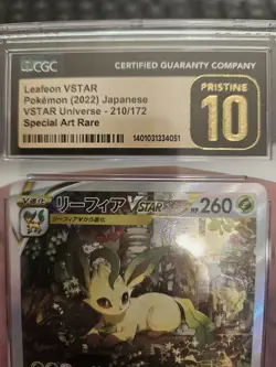 CGC 10 Pristine Leafeon VSTAR 210/172 SAR VSTAR Universe s12a Pokemon Card - Image 3