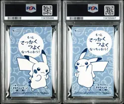 PSA 8.9 Pokemon Business Card Poncho Pikachu Mega Charizard X Y Set Promo 2016 - Image 2