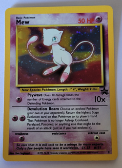 Pokemon Card Mew Holographic Black Star Promo #9 Card WOTC 1999-2000 NM - Image 1