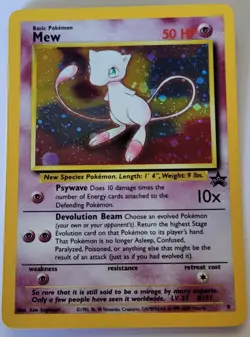 Pokemon Card Mew Holographic Black Star Promo #9 Card WOTC 1999-2000 NM - Image 5