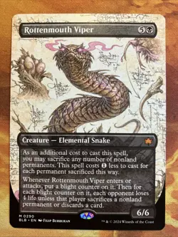 MTG Borderless Rottenmouth Viper Bloomburrow Black Mythic Near-Mint!!! - Image 1