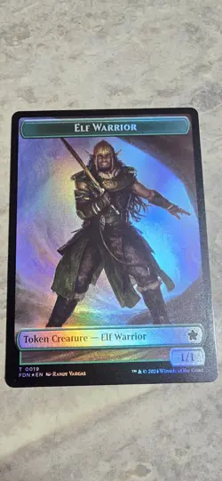 Emblem - Vivien Reid Elf Warrior Double-Sided Token Foundations Foil MTG NM - Image 2