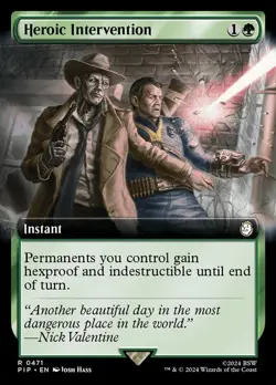 1x Heroic Intervention ~ Extended Art NM-Mint, English Fallout MTG Magic - Image 1