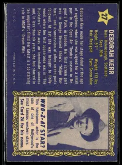 1953 Topps Who-Z-at Stars Deborah Kerr EXMT SET Break #27 - Image 2
