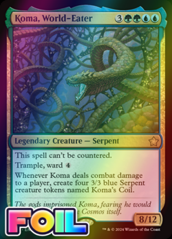 x1 Koma, World-Eater FDN Foundations MTG 121 FOIL RARE M/NM 1x - Image 1