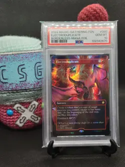 Electroduplicate - #390 - Borderless Mana Foil - Rare - MTG Foundations - PSA 10 - Image 1