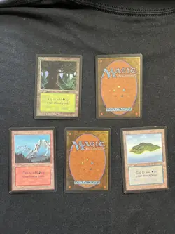 Magic the Gathering All Five Basic Lands BETA Never Played - Image 1