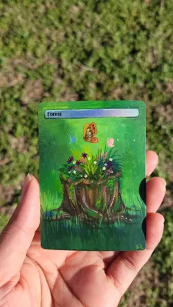 MTG Altered Art Hand Painted Card: Forest - Image 1